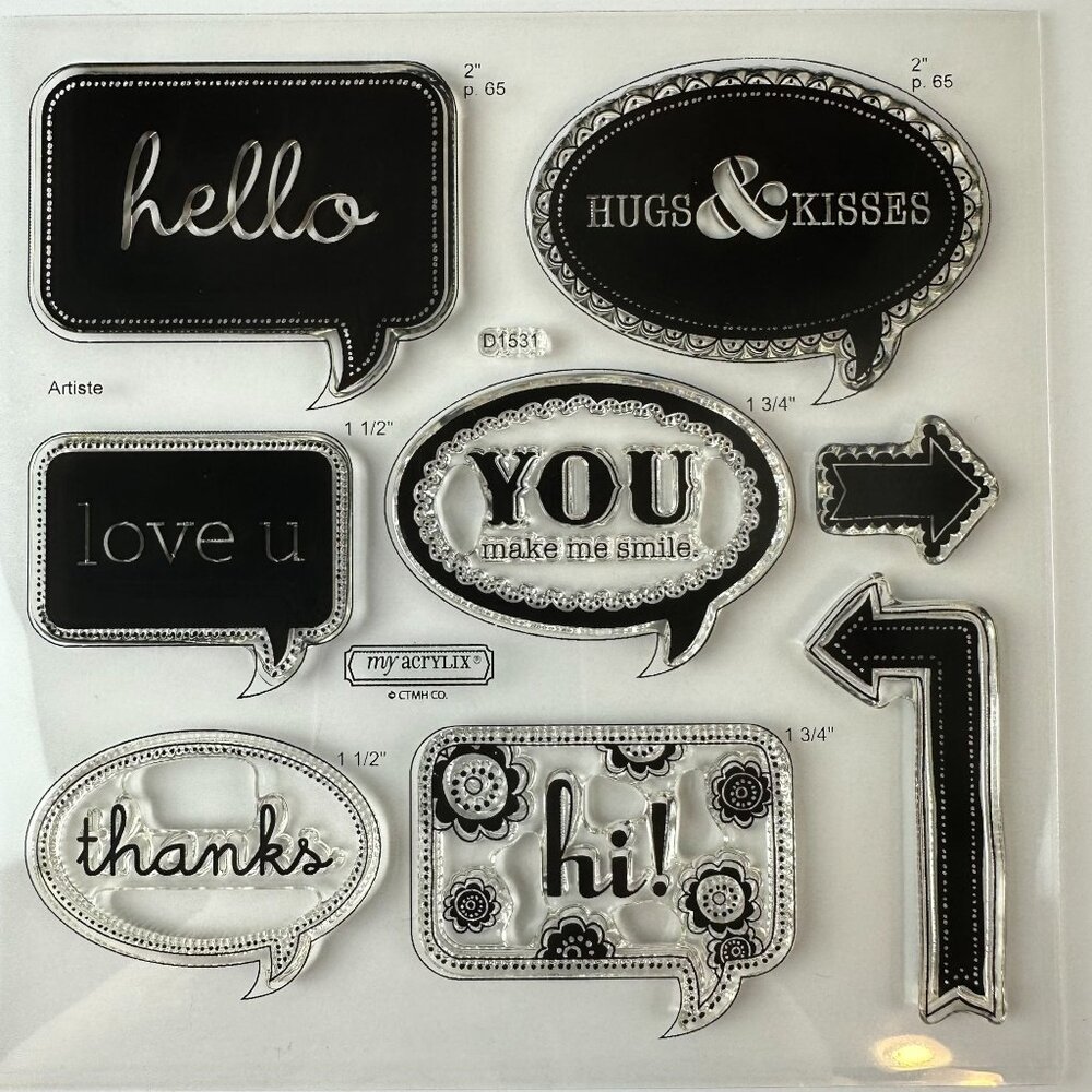 My Acrylix Cricut Artiste Collection Word Balloons Stamps d1531